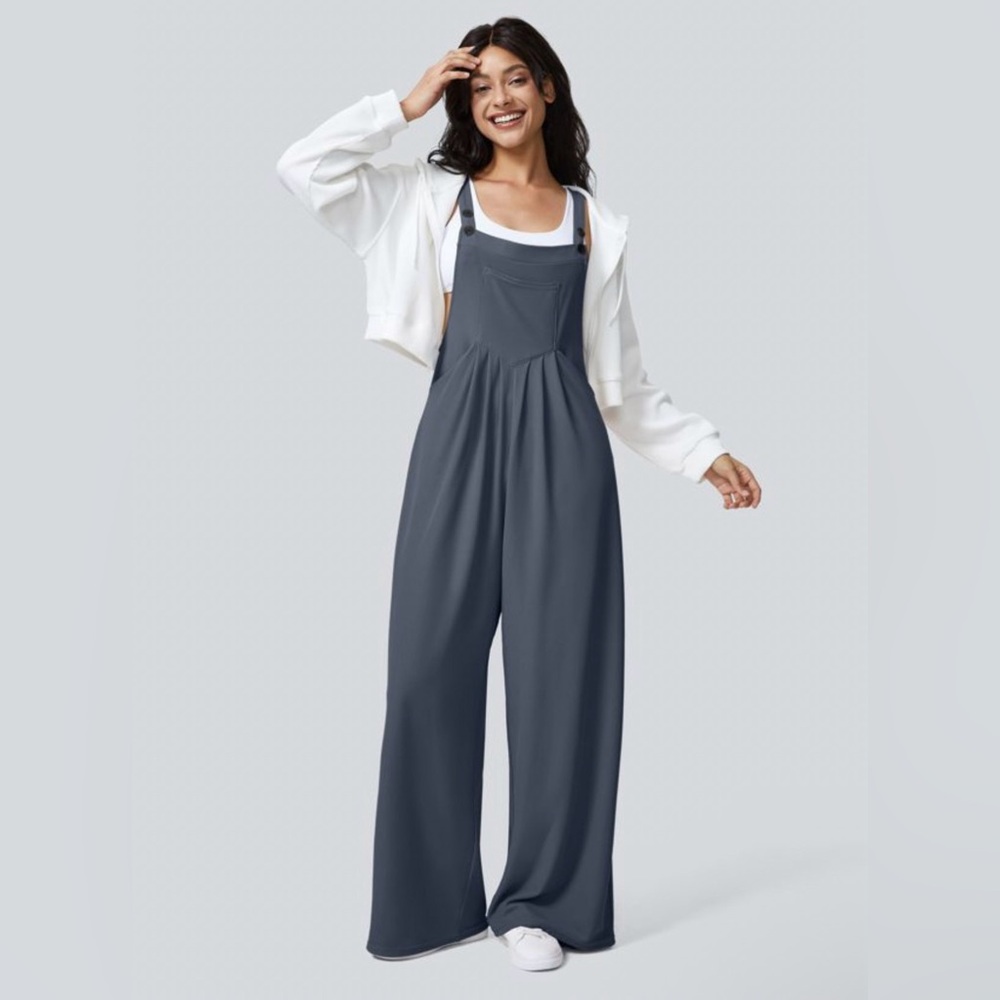 HALARA Gray Wide-Leg Jumpsuit - Picture 1 of 7